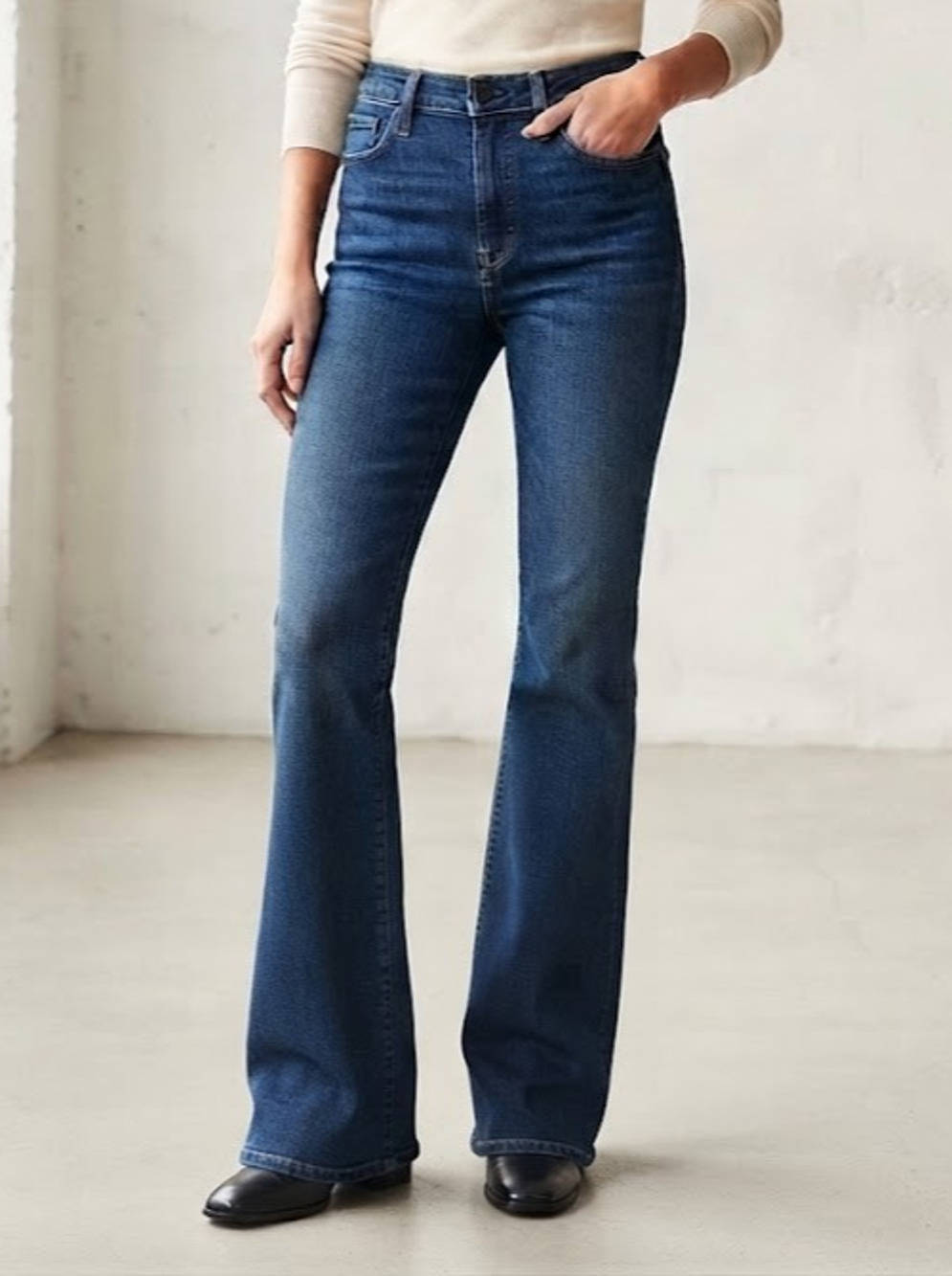 J.Crew Semi-Stretch High Rise Flare Jeans Womens Size 26T (Waist 28) Tall